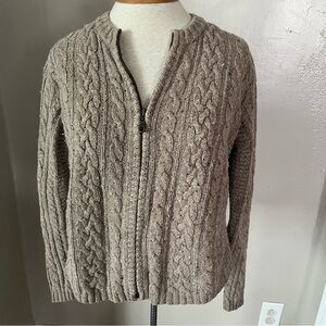 Croft & Barrow Tan Cable Knit Zip Up Long Sleeve Cottagecore Cardigan Women’s M